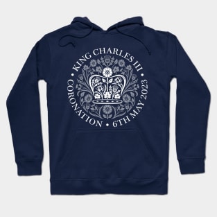 King Charles III Official Coronation Emblem white Hoodie